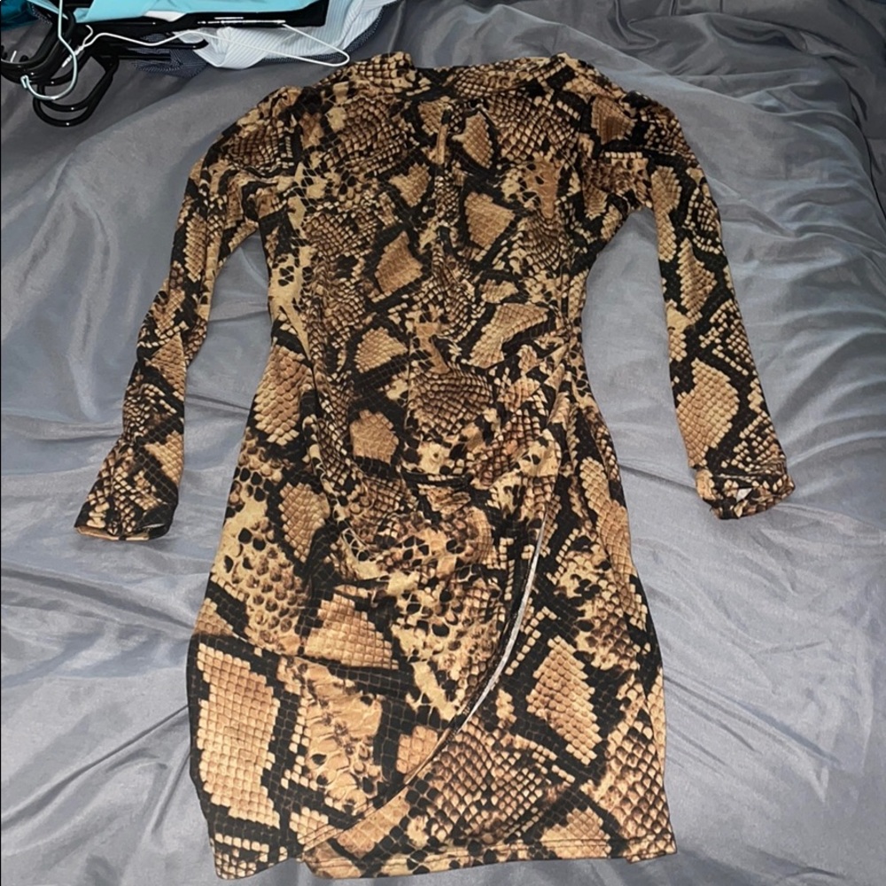 Snake skin soft print dress